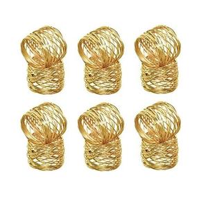 Servilleteros de metal de alta calidad con acabado dorado con diseño de alambre de metal para decoración de mesa - Product Image 1
