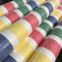 Lona de Polietileno de Grado Industrial con Diseño de Rayas, Impermeable, para Protección en Exteriores, Servicio de Corte, Tamaños y Grosor Personalizables