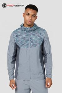 ชุดวอร์มกีฬาผู้ชายแบบมีฮู้ด เสื้อแจ็คเก็ตกันลมน้ำหนักเบา เสื้อยืดและกางเกงขาสั้น แห้งเร็ว ผ้าฝ้ายฟลีซ 100% ชุดออกกำลังกาย - Product Image 2