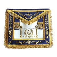Özelleştirilebilir kraliyet mavi masonik usta Mason mavi köşkü önlük 3D tasarım özel Logo dekorasyon ile el yapımı işlemeli kumaş