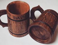 Plateau à boissons classique fait main en bois massif naturel écologique pour thé, bière, vin, lait, café, fête, luxe moderne, gratuit