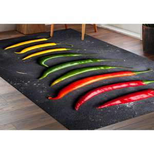 Tapis imprimé aux couleurs vives - Tapis moderne pour cuisine et extérieur, tapis fin non tissé - Product Image 3