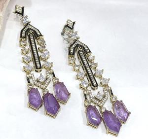 Exclusivos Pendientes Largos de Fusión con Baño de Oro de la Mejor Calidad, Estilo Moderno, Colecciones para Bodas y Fiestas para Mujeres y Niñas - Product Image 6