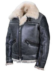 Veste d'hiver en cuir d'agneau véritable pour femmes de haute couture, double boutonnage, manteau long brun avec doublure en fourrure pelucheuse, automne chaud - Product Image 4