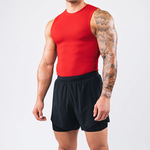 Débardeur de sport pour homme 100% polyester à vendre, couleur unie, coupe ajustée, débardeur de fitness pour homme, débardeur de musculation pour homme - Product Image 6