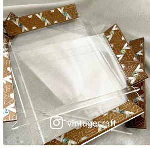 Bandeja para Servir Chocolate con Incrustaciones de Nácar, Regalo Tradicional de Ramadán, Estilo Animal, Artesanía Vintage Ecológica - Product Image 3