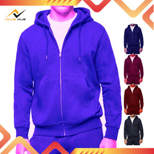Sweats à capuche zippés pour hommes, service OEM, vente en gros, design personnalisé, léger, couleur unie, 100% coton polaire, poche - Product Image 5