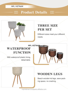 Macetas y jardineras redondas grandes de mimbre polivinílico de diseño moderno, decoración elegante para el hogar y el jardín para viveros de hoteles - Product Image 5