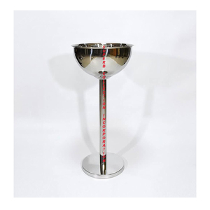 Soporte de cubo de hielo de vino de aluminio de Metal plateado hecho a mano más vendido y diseño de curva de alta calidad soporte de cubo de hielo para botella de vino - Product Image 5