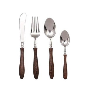 Luxury Stainless Steel Cutlery <b>Set</b> with <b>Wooden</b> Handle Modern Flatware Dining Tableware for <b>Kitchen</b> Use - Product Image 6