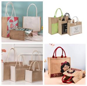 Bolsas de yute de buena calidad al por mayor bolsas de regalo de pintura reutilizables ecológicas - Product Image 4