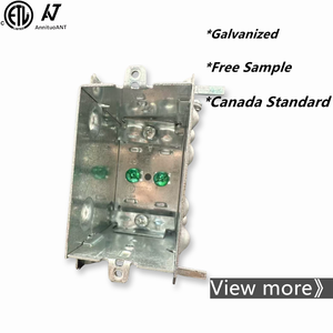 Boîte de jonction électrique en acier galvanisé à une seule gangue, homologuée CETL, pour <span class=keywords><strong>cloison</strong></span> sèche, 3 * 2 * 3 pouces, avec oreilles encastrées - Product Image 1