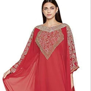 Caftan marocain de Dubaï modeste arabe Abaya Maxi robe de mariée perlée à la main tenue de soirée élégante Jellabiya longueur de plancher brodée - Product Image 1