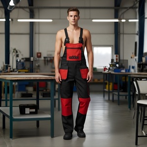 ชุดเอี๊ยมกางเกงทำงานสำหรับผู้ชายกางเกงทำงานแบบกำหนดเองเอี๊ยมและที่พยุงโดยรวมมีกระเป๋าใส่ทำงานโดยรวม - Product Image 5