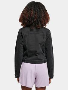 Chaqueta vaquera orgánica OEM negra lavada de alta calidad para mujer, cierre de botones diseñado para mujer para comodidad en todas las estaciones - Product Image 4