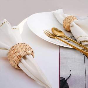 Ronds de serviette modernes en corde de jute naturelle, couleur personnalisable, pour la décoration de table lors de mariages, fêtes et événements festifs, lot de 12 pièces - Product Image 4