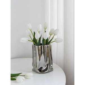 Pot de fleurs en aluminium indien classique de qualité supérieure avec un design artisanal, finition dorée polie, décoration de luxe pour la maison, vase de table - Product Image 6