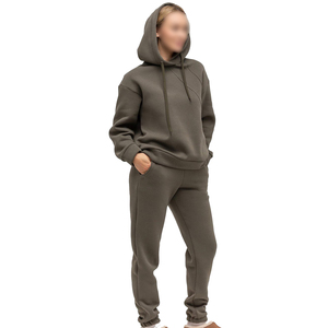 450 GSM Oversize 100% Sudadera con capucha de algodón y pantalones de chándal para mujer Chándal deportivo Jogging Running Pullover Chándales para mujer - Product Image 2