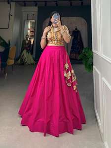 Exclusivo hermoso Lehenga Choli algodón liso con blusa impresa fabricante de Surat al precio más bajo para la venta - Product Image 3