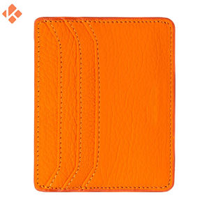 Logo personnalisé Slim Smart porte-cartes en cuir véritable avec pochette de carte de crédit pratique de haute quantité minimale de commande - Product Image 2