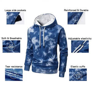 Sudadera de gran tamaño para hombre de algodón 100%, Sudadera con capucha teñida lisa de estilo callejero personalizada, suministro a granel de invierno en blanco - Product Image 4
