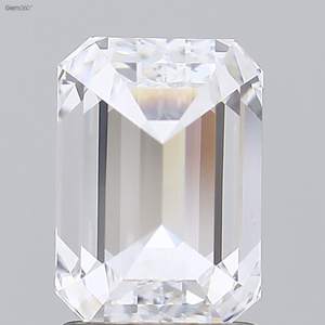 Piedra de laboratorio de corte esmeralda de 3,01 quilates con certificación IGI Color E VS1 Clarity Lab-Stone - Product Image 2