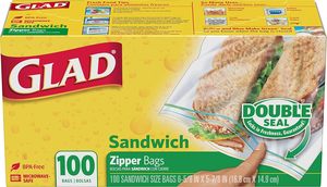 ถุงซิปล็อคเก็บอาหาร Glad Zipper สำหรับแซนด์วิช - 100 ชิ้น แพ็ค 12 ห่อ - Product Image 4