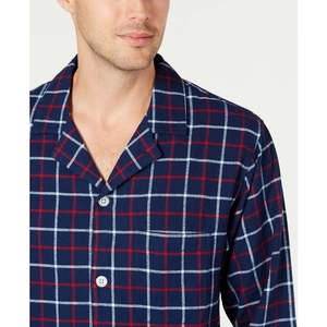 Pigiama di Lusso da Uomo in Flanella a Quadri Blu Taglia XX-Large in Morbido Pile con Stampa a Righe e Stile Club Room - Product Image 3