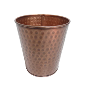 Ensemble de décoration de salon de 3 pots de jardinière antiques en cuivre de forme ronde en métal pour la décoration intérieure et extérieure - Product Image 1