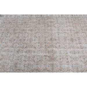 พรมวินเทจตุรกีขนาด 5.3x8.2 ฟุต พรมขนาดใหญ่ พรมสีขาวไล่เฉด - Product Image 5