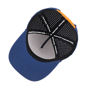 VN Casquette de golf à 5 panneaux personnalisée en usine Logo découpé au laser 100% Polyester Casquette de baseball étanche en caoutchouc PVC Patch intérieur en plastique - Product Image 6