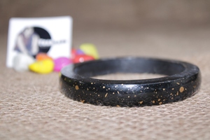 Premium Black Resin Bangle with Splatter Design Round Shape Traditional Women's <b>Gemstone</b> <b>Bracelet</b> for Weddings and Gifts - Product Image 2