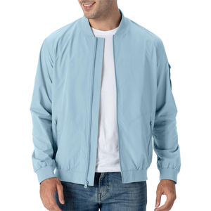 2024 chaqueta de bombardero de invierno de estilo callejero Unisex de alta calidad de punto con cremallera ligera logotipo personalizado bordado bolsillo servicio OEM - Product Image 1