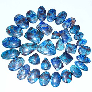 พลอยอะซูไรต์ธรรมชาติสวยงาม รูปทรงคาโบชอง ขายส่งแบบคละรูปทรง และพลอยธรรมชาติคุณภาพดีสำหรับทำเครื่องประดับ - Product Image 5