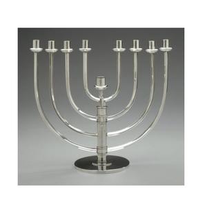 Accessoires de maison de qualité supérieure haute 8 branches Menorah bougie bâton bougeoir Design laiton classique Nickel grande maison Dec - Product Image 1