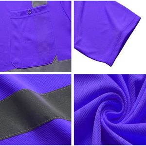 T-shirt de sécurité réfléchissant d'été pour hommes respirant à manches courtes chantier de construction manipulation de vêtements de plein air - Product Image 6