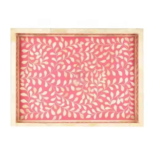 Decorative Bone Tray With Attractive <b>Colour</b> <b>Green</b> White Pink Black And Many <b>Colours</b> in New Design Are Available For These Trays - Product Image 2