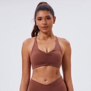 Sujetador Deportivo Sin Costuras de Alta Calidad para Mujer, Antibacteriano, Soporte Medio Frontal, Transpirable, Ajustable, Cuello en V Profundo, para Gimnasio, Yoga, Correr - Product Image 6