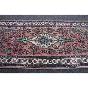 Petit tapis turc de 3,5 x 9,3 pieds, tapis géométrique vintage bronze - Product Image 4