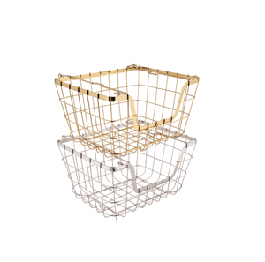 New Arrival High Quality Stackable Metal Storage Basket | Handmade Modern Designer <b>Wire</b> Basket Customized Shape for Home Use - Product Image 1