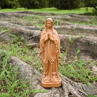 Unsere Liebe Frau von Lourdes Holzskulptur, Elegante Gebetspose Geschnitzte Statue für Katholische Andacht & Ausstellung