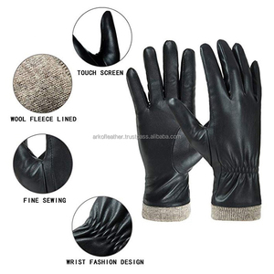 Guantes de Conducción para Hombre, Más Vendidos, de Cuero Genuino con Pantalla Táctil, Forrados con Lana Térmica de Invierno, Transpirables, Elegantes, Casuales para Exteriores - Product Image 1