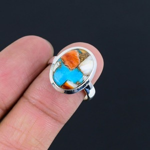 Turquoise Handmade Natural Gemstone <b>Spinner</b> <b>Ring</b> 925 <b>Sterling</b> <b>Silver</b> Solid Jewelry Promise <b>Ring</b> Wedding Gift Fine Sliver Jewelry - Product Image 3