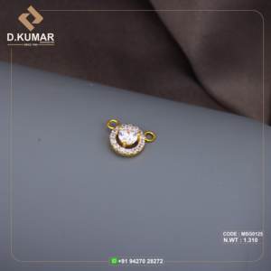 Personnalisez l'élégant pendentif Mangalsutra en or 22K avec 4 pierres brillantes rondes CZ Beauté intemporelle pour femmes et filles - Product Image 1