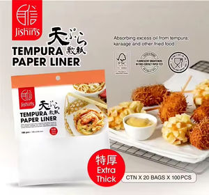 Jishins แผ่นรองกระดาษเทมปุระและบรรจุภัณฑ์อาหารทอด100ชิ้นปลอดภัยสำหรับใช้ในครัว - Product Image 2