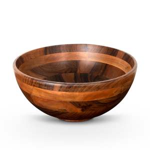 Bols de service en bois écologiques faits à la main avec une finition naturelle brillante, compatibles lave-vaisselle, design moderne pour une utilisation en cuisine - Product Image 1