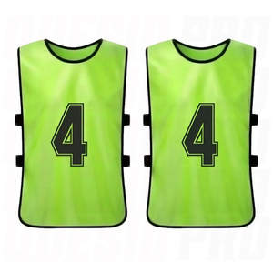 Custom Green Sublimated Team <b>Training</b> <b>Bibs</b> Vest With Number 1 Crew Neck Sleeveless Breathable Polyester Soccer <b>Training</b> <b>Bibs</b> - Product Image 2