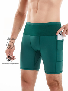 Short de Compression pour Homme Logo Personnalisé Vêtements de Sport Gym Fitness Sports Short de Course avec Poches à la Taille pour Homme - Product Image 2