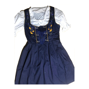 Oktoberfest allemand Robes de soirée pour femmes en velours côtelé mi-longueur Bouton en dentelle Diamant Taille naturelle Teint dans le dos Lavable - Product Image 4