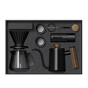 DHPO Luxury Elegant 6 Pieces Arabic Coffee Gift Set With Manual Grinder Barista Coffee Tools Set Premium Coffee Kit